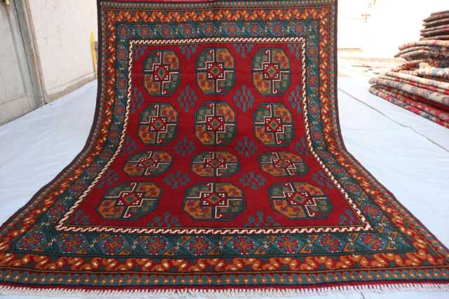 5'0x6'7 Ft Akhcha Handmade Area Rug, Afghan High Pile New Turkmen Bokhara Rug Living Room Tribal Rug Bedroom Office - image 1