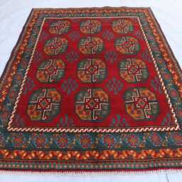 5'0x6'7 Ft Akhcha Handmade Area Rug, Afghan High Pile New Turkmen Bokhara Rug Living Room Tribal Rug Bedroom Office - thumbnail 2