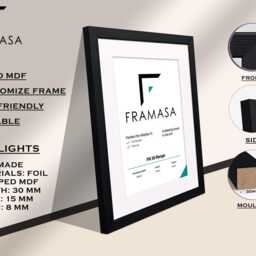 A1, A2, A3, A4, A5, A6, Black Picture Frame With Mount Best Friends Gifts Photo Frames Modern Gallery Wall Set Wedding Gift - thumbnail 2