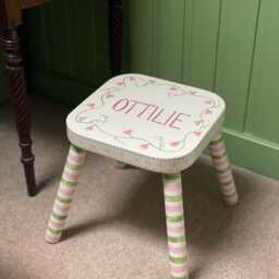 Personalised Hand-Painted Wooden Children's Stool - Nursery Decor - thumbnail 4