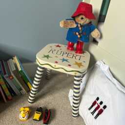 Personalised Hand-Painted Wooden Children's Stool - Nursery Decor - thumbnail 2