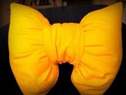 Handmade Unique Mustard Yellow Bow Shaped Pillow Home Decor - thumbnail 3