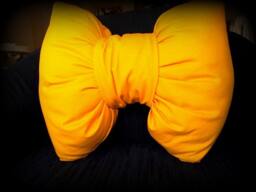 Handmade Unique Mustard Yellow Bow Shaped Pillow Home Decor - thumbnail 4