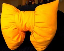 Handmade Unique Mustard Yellow Bow Shaped Pillow Home Decor - thumbnail 2