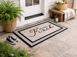 Personalized Newlywed Doormat - Washable Uv Print Family Name Rug