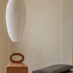 Oscar Linen Pendant Light Shade Capsule Shape Hanging Lamp, Taupe Or Off-White Japandi Home Decor - thumbnail 2
