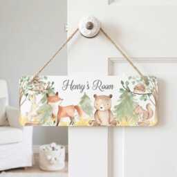 Personalised Woodland Milestone Blanket, Custom Nursery Cushion, Book & Plaque - thumbnail 3