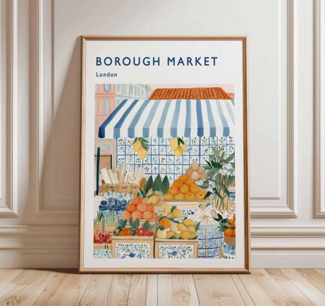 Borough Market Poster London Food Travel Print - image 1