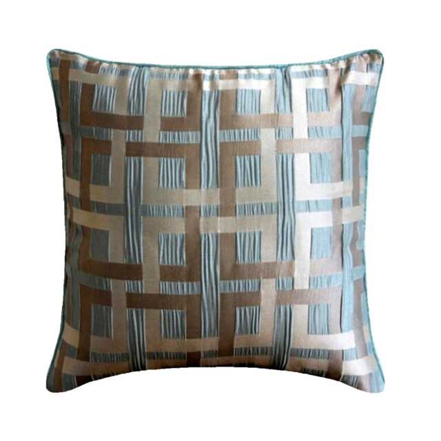 "Jacquard Weave Teal Blue Sofa Throw 16""x16" - image 1