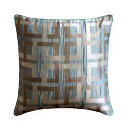 "Jacquard Weave Teal Blue Sofa Throw 16""x16"