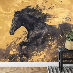Vintage Chinoiserie Horse Wallpaper Mural, Peel & Stick Wall Decal - thumbnail 3