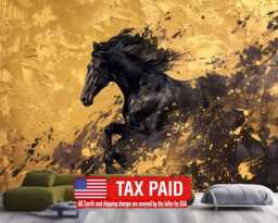 Vintage Chinoiserie Horse Wallpaper Mural, Peel & Stick Wall Decal - thumbnail 1