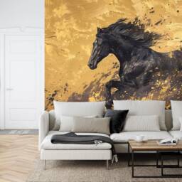 Vintage Chinoiserie Horse Wallpaper Mural, Peel & Stick Wall Decal - thumbnail 2