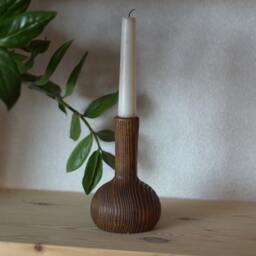 Beautiful Rustic Candle Holder Rustic Wooden Candlestick Modern Home Decor Turned Pillar Wood Wedding Decoration Centerpiece Wood Design - thumbnail 2