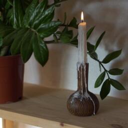 Beautiful Rustic Candle Holder Rustic Wooden Candlestick Modern Home Decor Turned Pillar Wood Wedding Decoration Centerpiece Wood Design - thumbnail 3