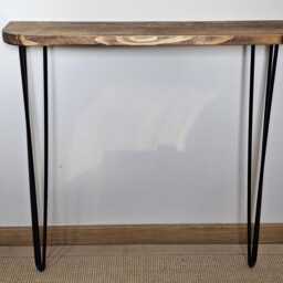Rustic Narrow Console Table Handmade Radiator Cover With Hairpin Legs - thumbnail 4