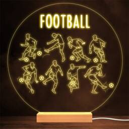 Football Players Playing Ball Personalised Gift Lamp Night Light