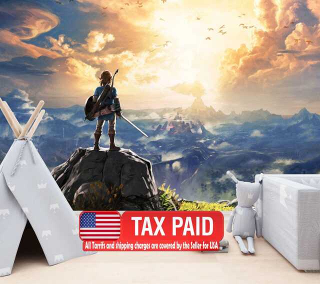 Legend Of Zelda Wallpaper Mural, Peel & Stick, Gaming Room Decor - image 1