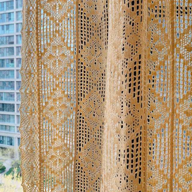 Romantic Crochet Curtain Boho Cotton Window Drape - image 1