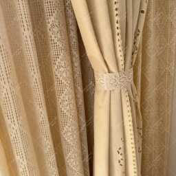 Romantic Crochet Curtain Boho Cotton Window Drape - thumbnail 3