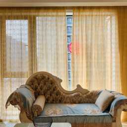 Romantic Crochet Curtain Boho Cotton Window Drape - thumbnail 2