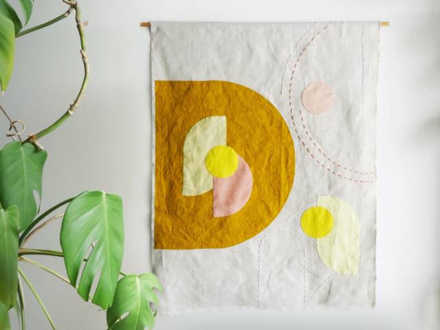 Decorative Wall Hanging Design in Linen Geometric Pattern Natural Fibers Dye Handmade - image 1