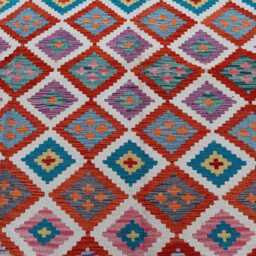 6'7x9'11 Turkmen Tribal Maimana Oriental Kilim Rug, Afghan Chubi Flatweave Area Brand Kilim, Rug For Bedroom, Livingroom Rug - thumbnail 3