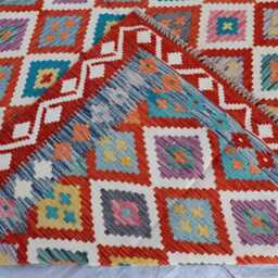 6'7x9'11 Turkmen Tribal Maimana Oriental Kilim Rug, Afghan Chubi Flatweave Area Brand Kilim, Rug For Bedroom, Livingroom Rug - thumbnail 4