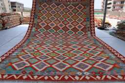 6'7x9'11 Turkmen Tribal Maimana Oriental Kilim Rug, Afghan Chubi Flatweave Area Brand Kilim, Rug For Bedroom, Livingroom Rug - thumbnail 1