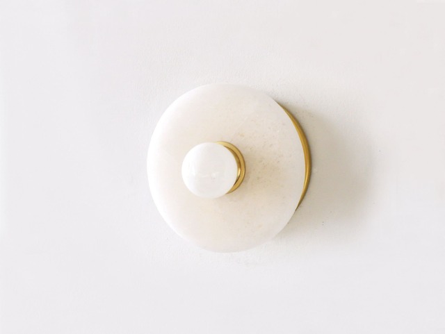 Selenite Stone Minimalist Wall Fixture Light Crystal Sconce Vanity Lamp Powder Room Entry - image 1
