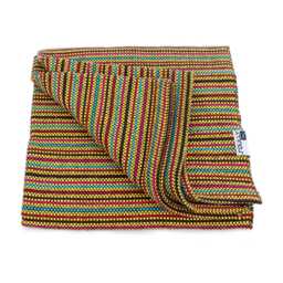 Yellow Woven Throw Blanket - Durable Sofa Cover Boho Bedspread Portuguese Recycled Cotton Sustainable Modern Traditional Home Decor - thumbnail 2