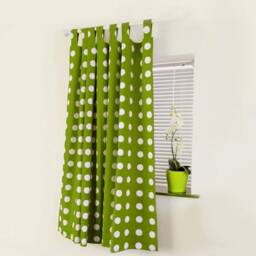 Red Polka Dot Cafe Curtain, Kids Nursery Valance - thumbnail 3