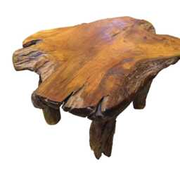 Rectangular Teak Root Coffee Table With Rustic Base - thumbnail 3