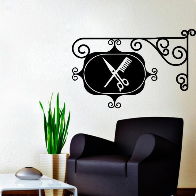 Wall Decals Hairdressing Hair Beauty Salon Decal Vinyl Sticker Barber Shop Logo Singboard Home Decor Window Dorm Living Room Chu1209 - image 1