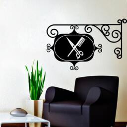Wall Decals Hairdressing Hair Beauty Salon Decal Vinyl Sticker Barber Shop Logo Singboard Home Decor Window Dorm Living Room Chu1209 - thumbnail 1