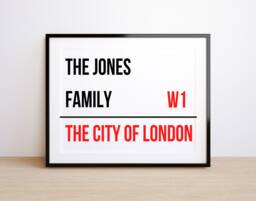 London Street Name Personalised Sign Print - Address -Family Gift Home D??cor- London Postcode - thumbnail 1