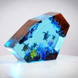 Premium Whale Ocean Lamp - Handmade Spirit Resin Inspired Crystal Light, Deep Sea Epoxy Art & Unique Gift For Nature Lovers - thumbnail 4