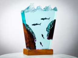 Premium Whale Ocean Lamp - Handmade Spirit Resin Inspired Crystal Light, Deep Sea Epoxy Art & Unique Gift For Nature Lovers
