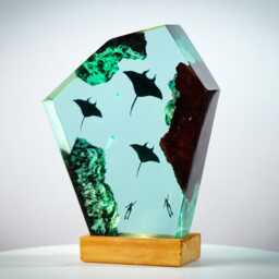 Premium Whale Ocean Lamp - Handmade Spirit Resin Inspired Crystal Light, Deep Sea Epoxy Art & Unique Gift For Nature Lovers - thumbnail 3