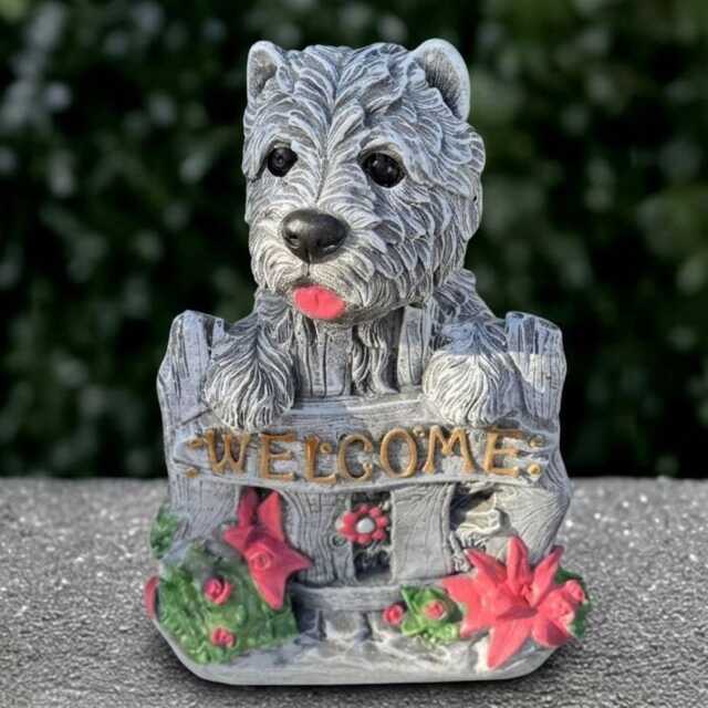 Fantasy Westie Dog Sculpture Concrete Statue Outdoor Yorkie Decoration Cement Sign Ornament Memorial Figurine Dog Lover Gift - image 1