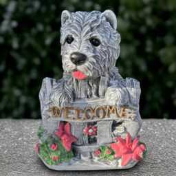 Fantasy Westie Dog Sculpture Concrete Statue Outdoor Yorkie Decoration Cement Sign Ornament Memorial Figurine Dog Lover Gift - thumbnail 1