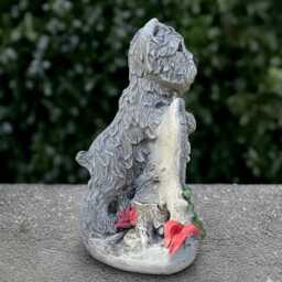 Fantasy Westie Dog Sculpture Concrete Statue Outdoor Yorkie Decoration Cement Sign Ornament Memorial Figurine Dog Lover Gift - thumbnail 3