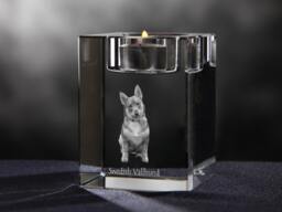 Swedish Vallhund - Crystal Candlestick With Dog, Souvenir, Decoration, Limited Edition, Collection - thumbnail 1
