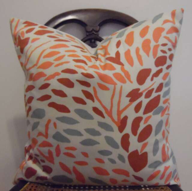 Closeout.fall Leaves.leaves.slip Cover.pillow Covers.home Decor.naturals.outdoor Lover.unsex Decor Pillows.rust.blues - image 1