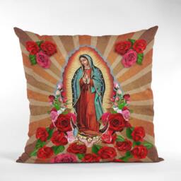 Our Lady Of Guadalupe Pillow Cover, Handwoven Guatemalan Fabric - thumbnail 2