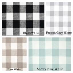 Zipper Closure Black White Buffalo Check Plaid Pillow Covers Euro Shams Throw Lumbar 24x24 Ecru French Gray Snowy Blue - thumbnail 2