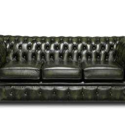 Chesterfield Real Leather Three Seater Sofa Antique - 4 Colours - thumbnail 4