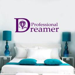 Wall Vinyl Decal Quote Professional Dreamer Hot Air Balloon Traveling Home Office Decor - #1073Dz - thumbnail 2