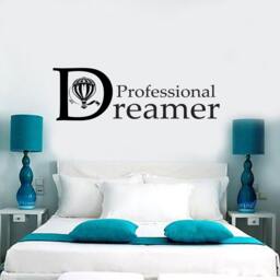 Wall Vinyl Decal Quote Professional Dreamer Hot Air Balloon Traveling Home Office Decor - #1073Dz - thumbnail 3