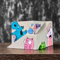 Custom Graffiti Concrete Building Planter, Urban Art Plant Pot - thumbnail 2